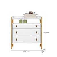 Jogo De Quarto Infantil Guarda Roupa E Cômoda Fantasia Branco Acetinado - 6