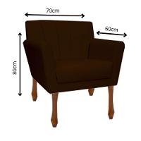 Kit Recamier Sofá Divã Clinica 160 + 2 Poltrona Iza Retro sintetico Marrom - 6