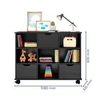 Nicho Organizador Preto 3 Gavetas Com Rodízios Dritex gavetas Pretas - 3