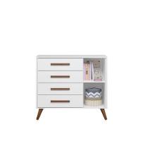 Cômoda Para Quarto Infantil Q Encanto Retro branco Acetinado - 3