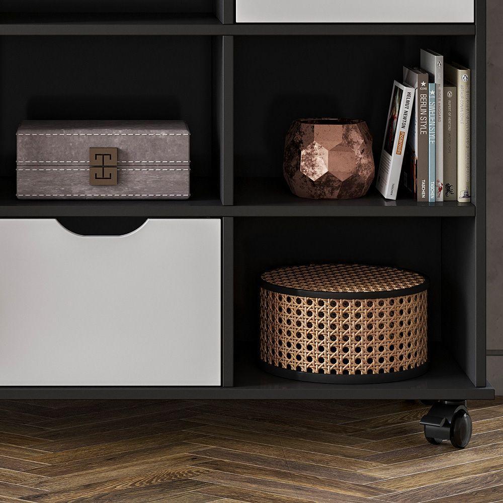 Nicho Organizador Preto 3 Gavetas Com Rodízios Dritex gavetas Brancas - 2