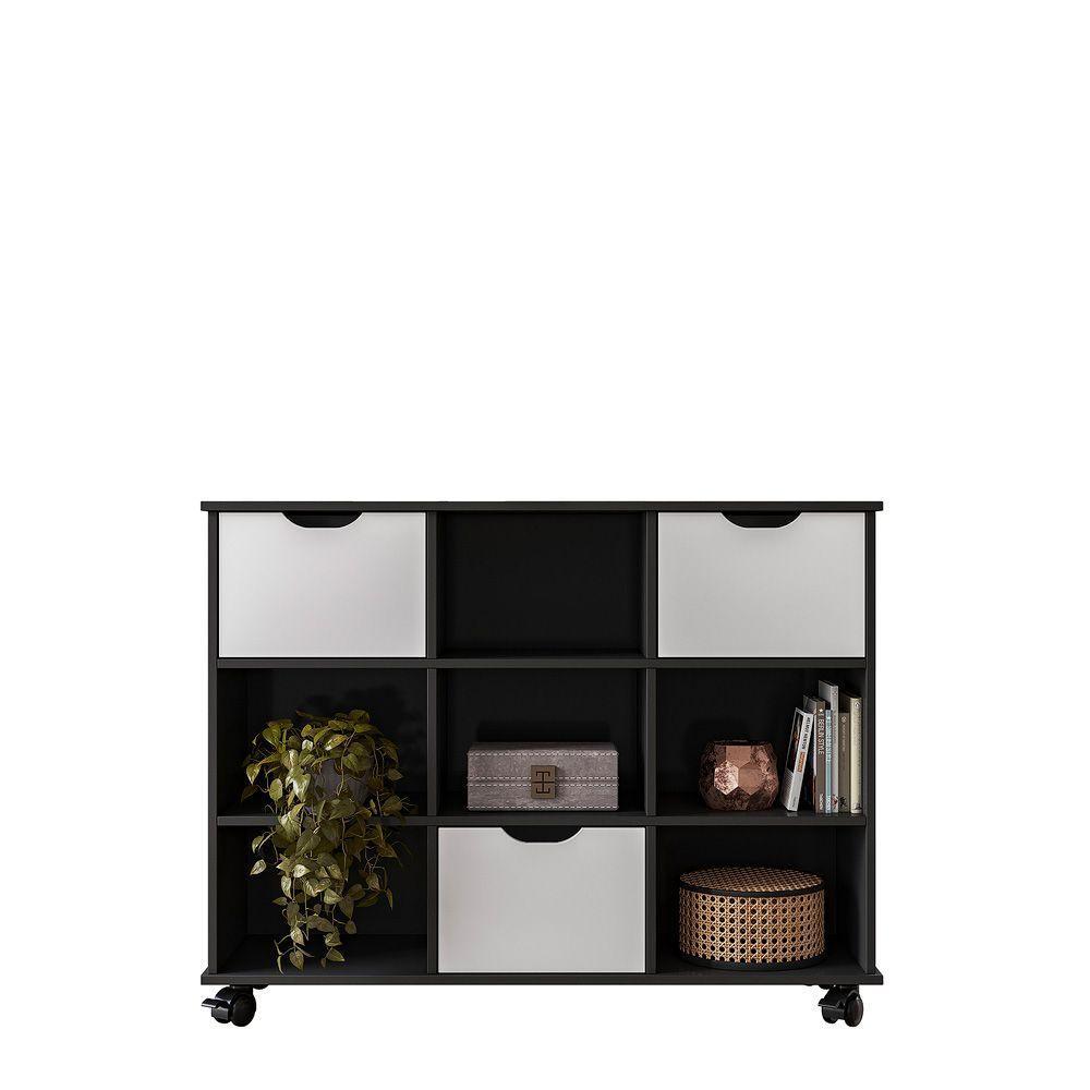 Nicho Organizador Preto 3 Gavetas Com Rodízios Dritex gavetas Brancas - 3