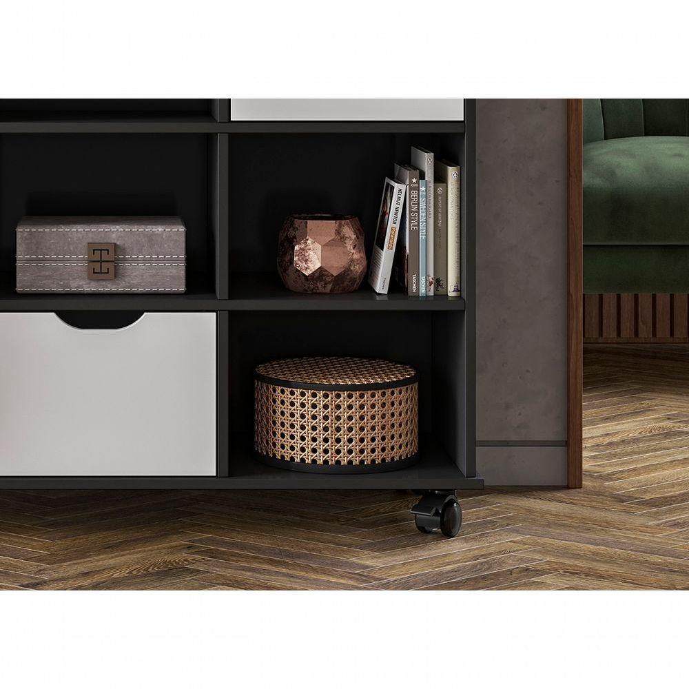 Nicho Organizador Preto 3 Gavetas Com Rodízios Dritex gavetas Brancas - 5