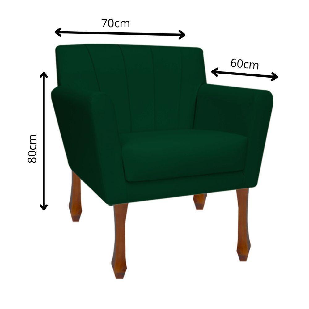 Kit Recamier Sofá Divã Clinica 160 + 2 Poltrona Iza Retro suede Verde - 6