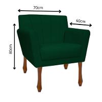 Kit Recamier Sofá Divã Clinica 160 + 2 Poltrona Iza Retro suede Verde - 6