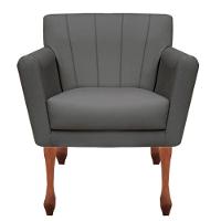 Kit Recamier Sofá Divã Clinica 160 + 2 Poltrona Iza Retro suede Cinza - 5