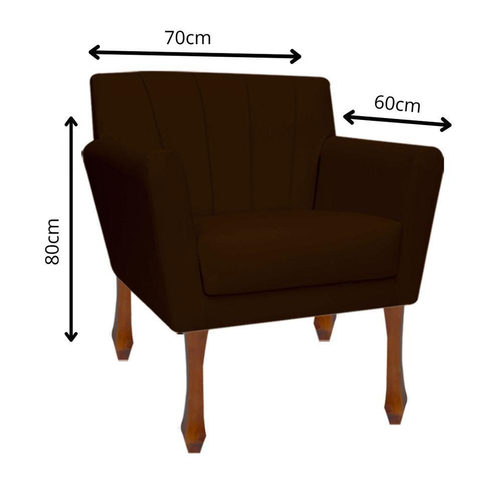 Kit Recamier Sofá Divã Clinica 180 + 2 Poltrona Iza Retro suede Marrom - 6