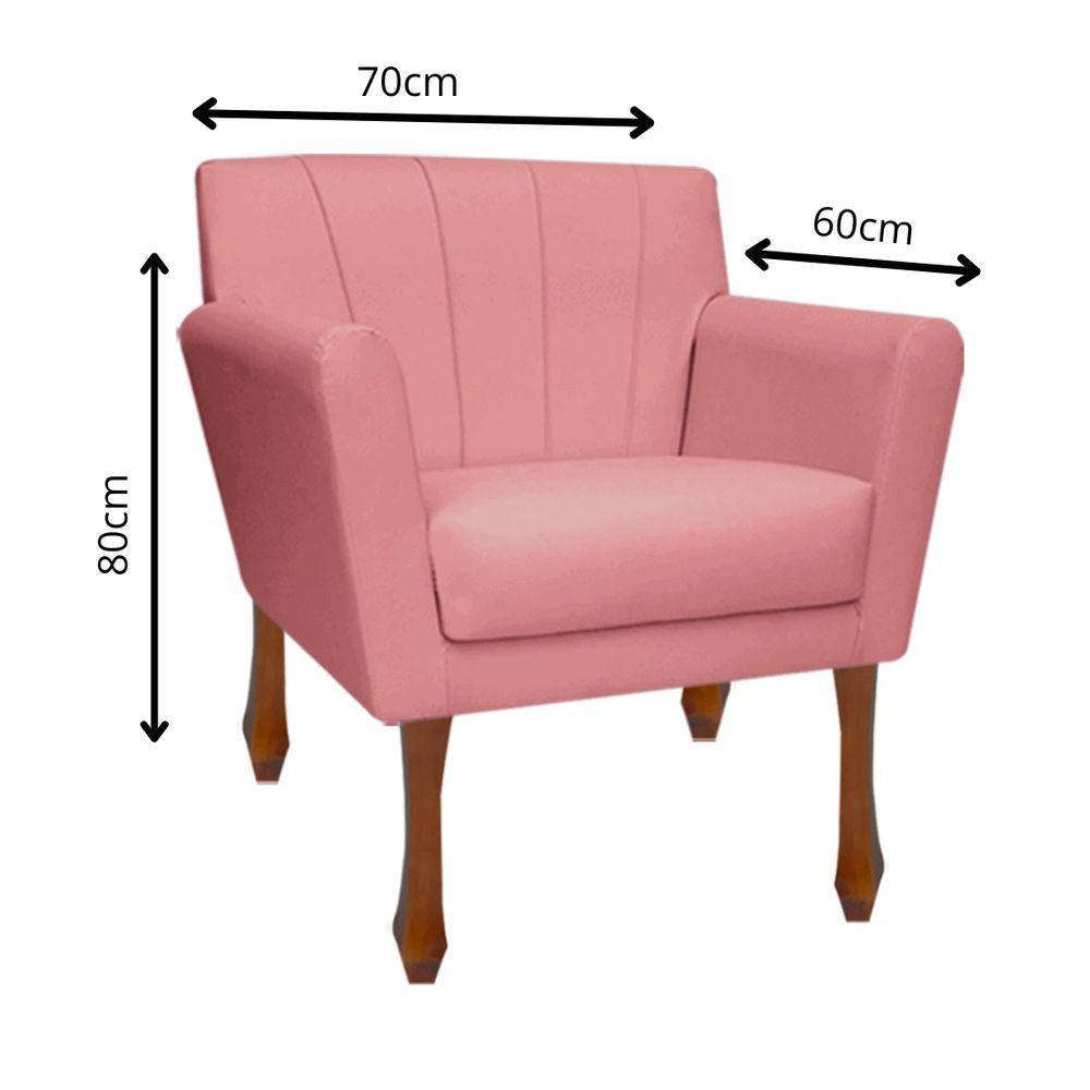 Kit Recamier Sofá Divã Clinica 140 + 2 Poltrona Iza Retro suede Rose - 6