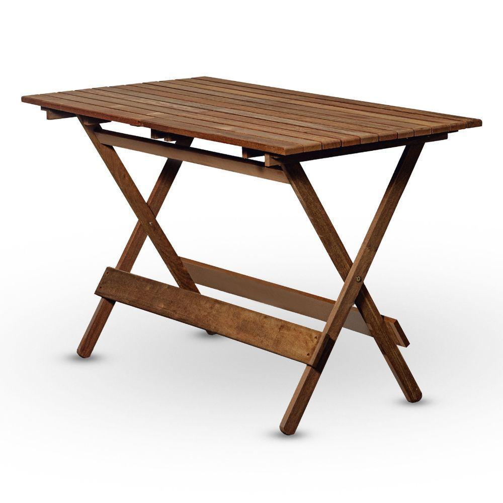 Mesa Dobrável 120x70 Em Madeira Nobre Sem Pintura - 1