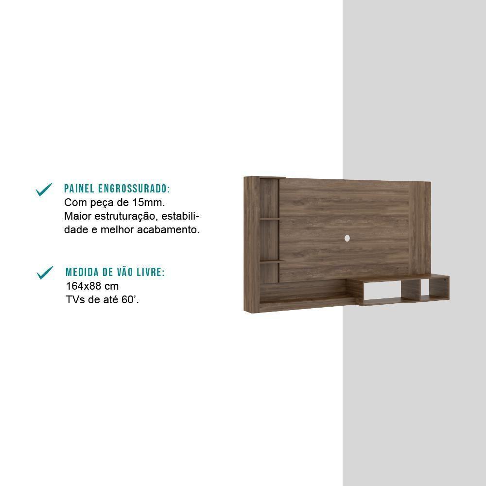 Painel Ganges P/ Tv Até 60 Polegadas Com Nicho E Prateleira - Legno Legno - 7