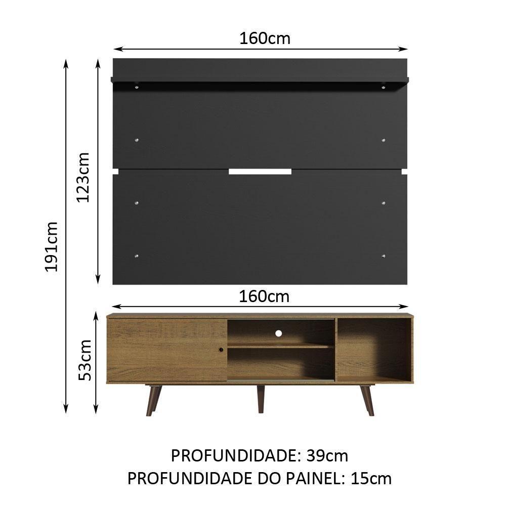 Rack Madesa Dubai e Painel para Tv até 65 Polegadas com Pés - 5