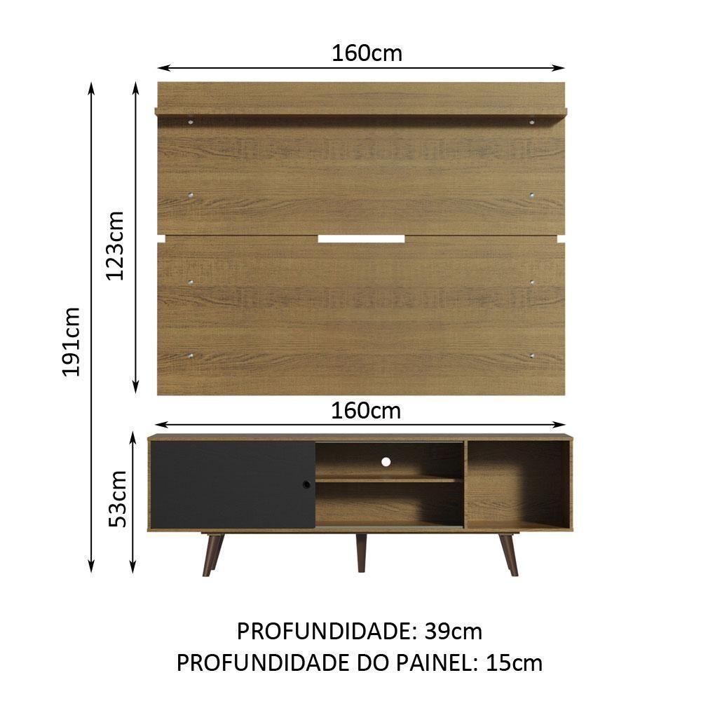Rack Madesa Dubai e Painel para Tv até 65 Polegadas com Pés - 4