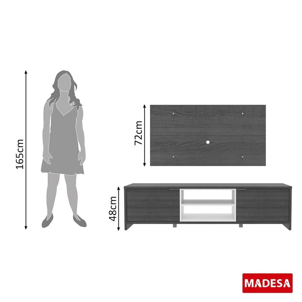 Rack Metz e Painel para TV Sala de Estar Rustic Madesa - 10