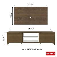 Rack Metz e Painel para TV Sala de Estar Rustic Madesa - 9