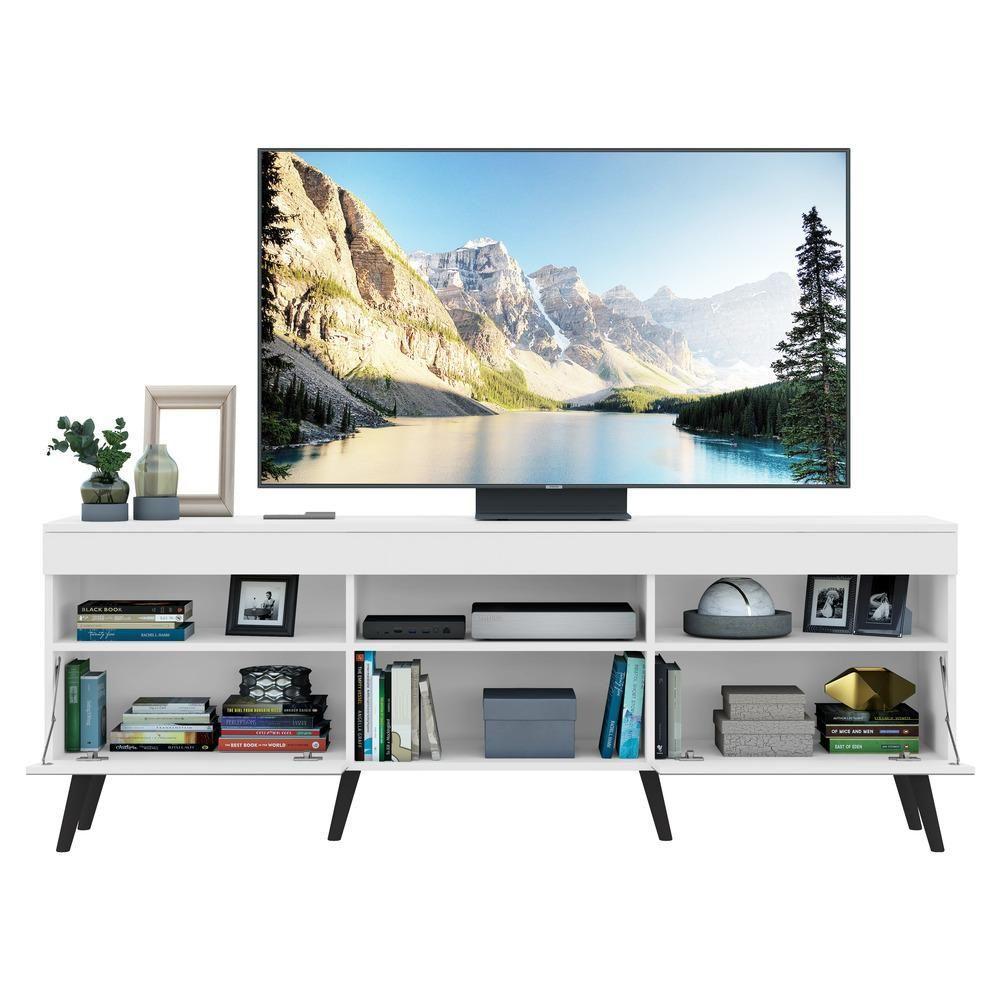 Rack Tv 65 Com Espelho, Pés Retrô e 2 Portas Paris - 4