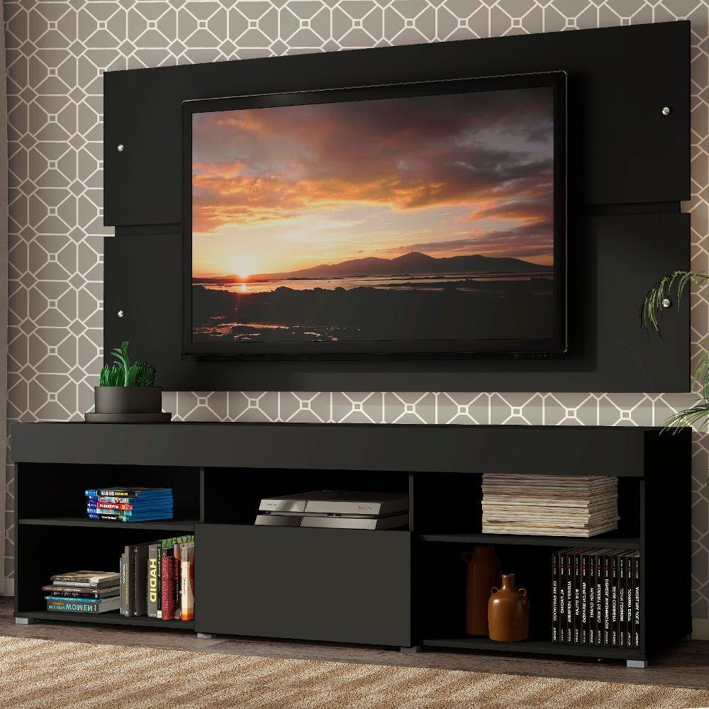 Rack com Painel para TV até 65" Havaí Preto Madesa - 4