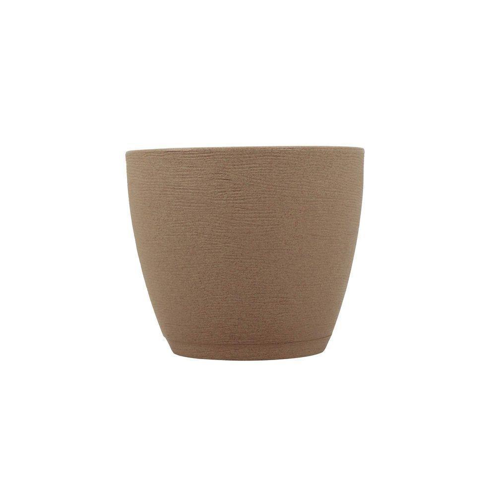 Vaso Tramontina Asteca Em Polietileno Granito Areia Com Prato 32 Cm Tramontina - 3