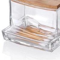 Porta Cotonete Bambu Organizador De Algodão 9x8x9cm - 3