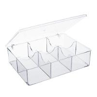 Caixa Organizadora Porta Sachês De Chá Açúcar 6 Divisórias Acrílico Utily - 1