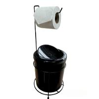 Lixeira Basculante Com Suporte Papel Higiênico 5lt Haus Preta - 1