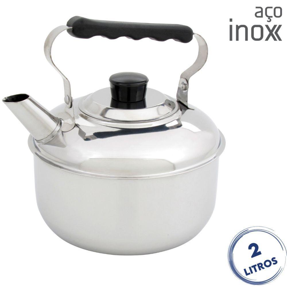 Chaleira Tradicional Aço Inox 2 Litros Domama Prime - 3