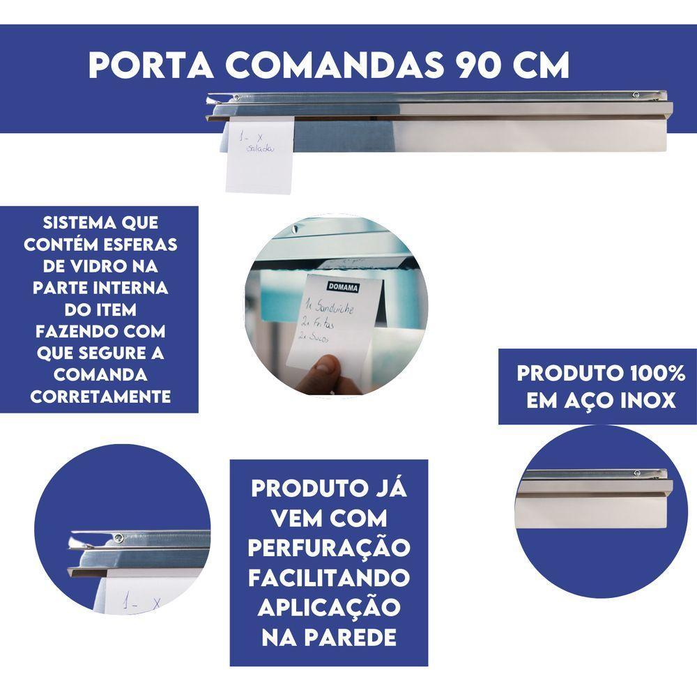 Kit Comandeira Porta Comanda Aço Inox Prime 90cm 2 Unid - 3