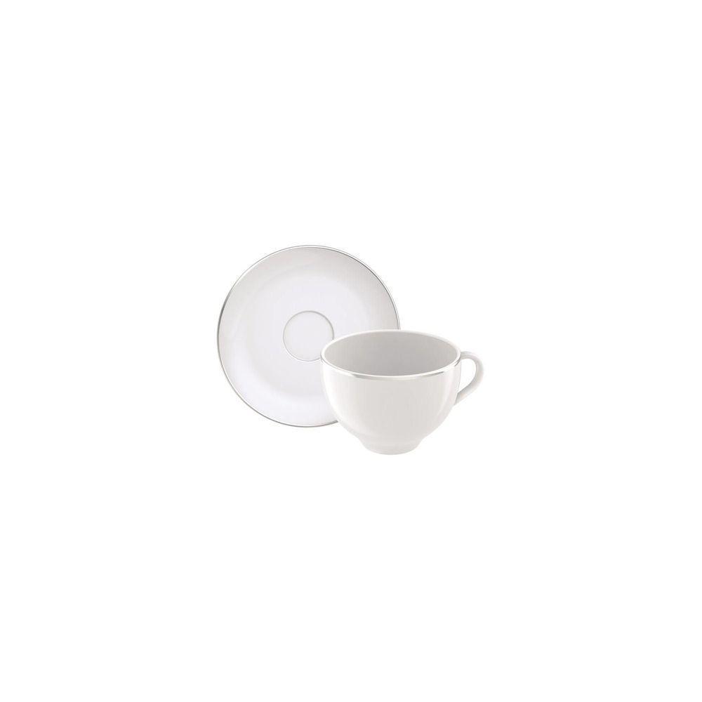 Conjunto Xícara E Pires De Chá Tramontina Atena Em Porcelana 2 Peças Tramontina - 1
