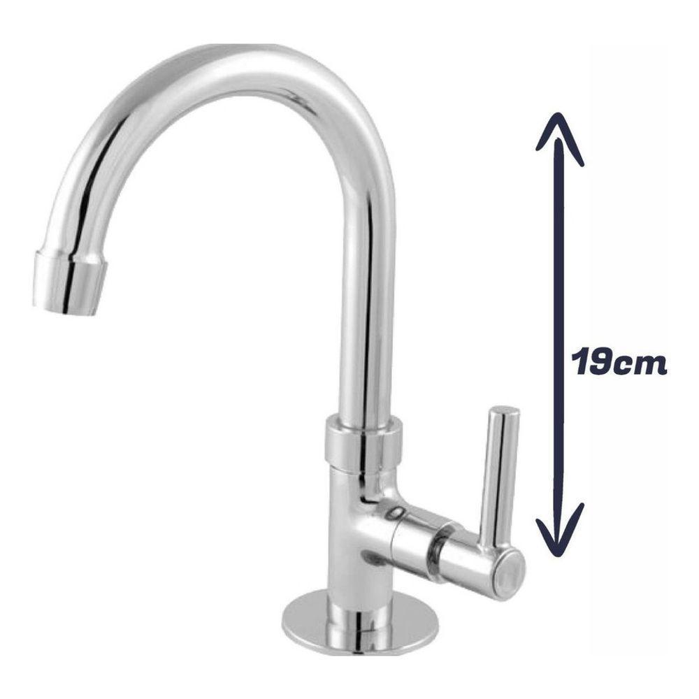 Torneira Para Banheiro Lavatorio De Metal Cromado 1/4 De Volta - 2