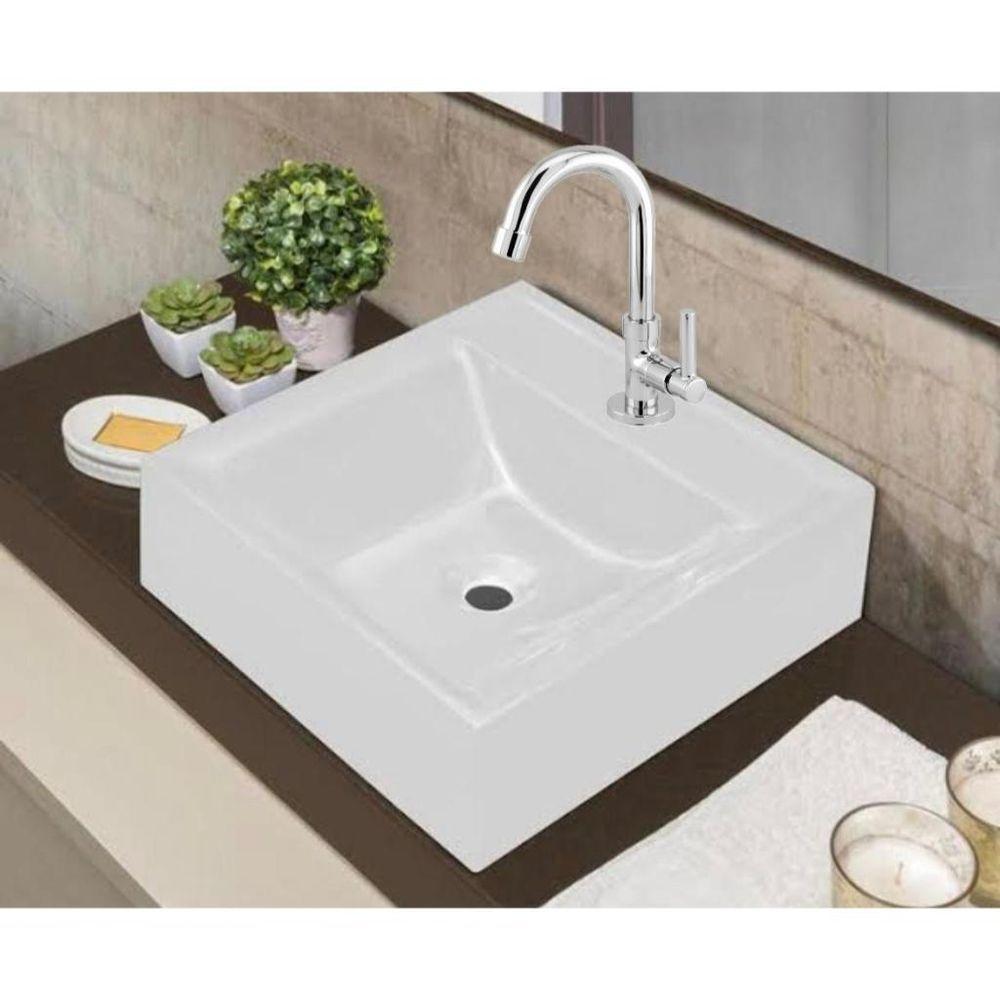 Torneira Para Banheiro Lavatorio De Metal Cromado 1/4 De Volta - 4