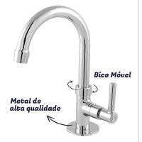 Torneira Para Banheiro Lavatorio De Metal Cromado 1/4 De Volta - 5