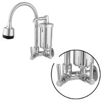 Torneira Com Filtro Cozinha Gourmet Flexivel Parede Bica Movel 1/4 De Volta Abs Cromado