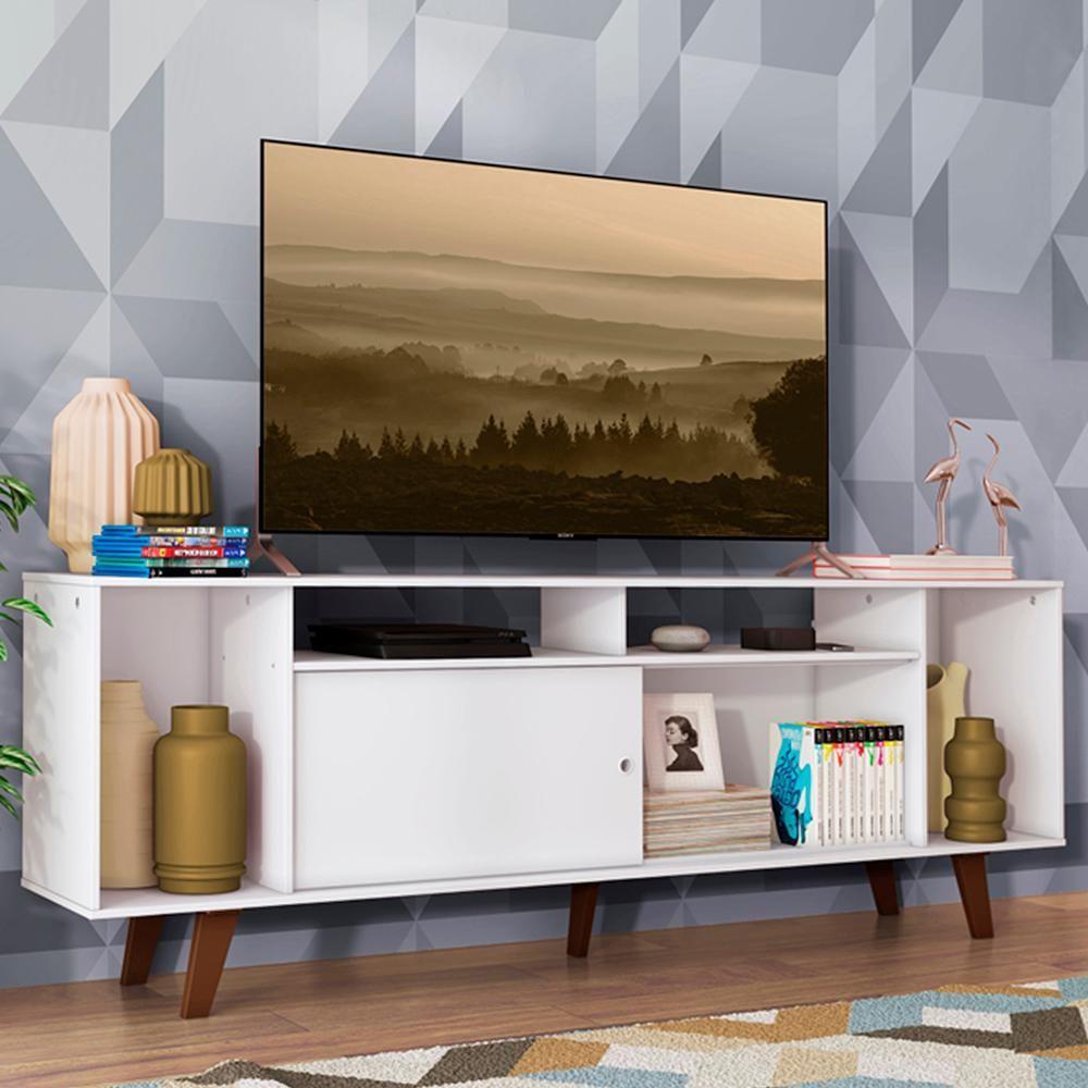 Rack Cancun para TV até 65" com Pés Branco/Rustic Madesa - 4