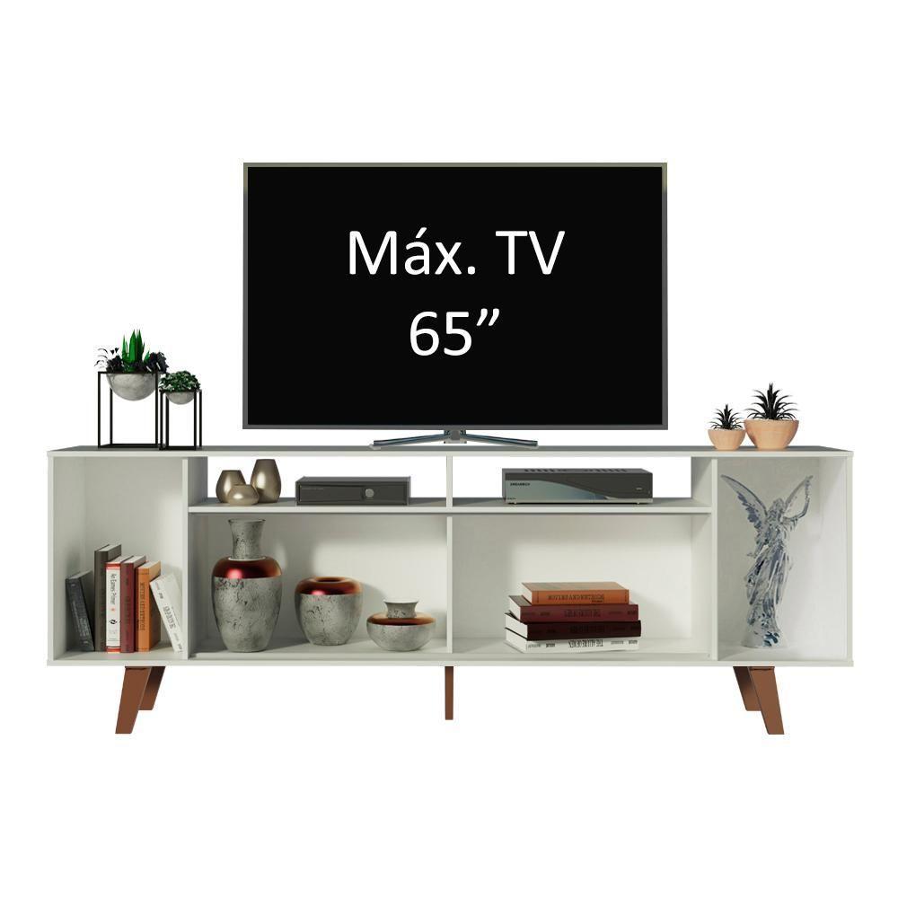 Rack Cancun para TV até 65" com Pés Branco/Rustic Madesa - 6