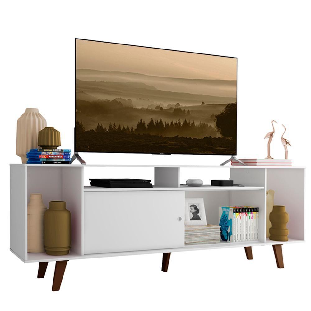 Rack Cancun para TV até 65" com Pés Branco/Rustic Madesa - 8