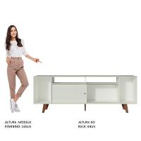Rack Cancun para TV até 65" com Pés Branco/Rustic Madesa - 5