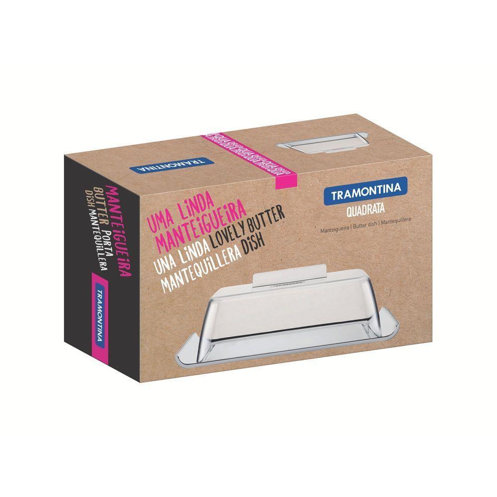 Manteigueira Tramontina Quadrata Retangular Aço Inox Tampa Transparente Tramontina - 1