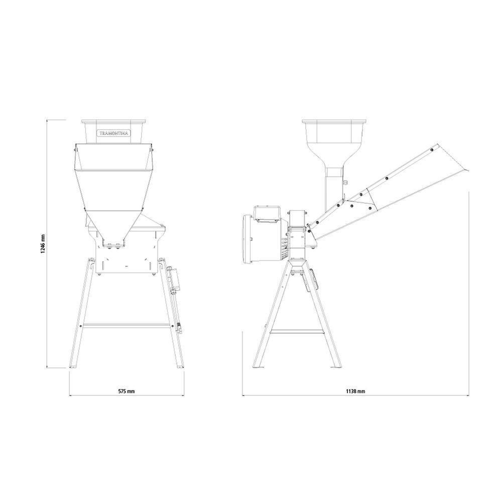 Triturador Elétrico Tramontina Te25t Suporte Triangular Motor 2 Hp Bivolt Saída Lateral Tramontina - 5