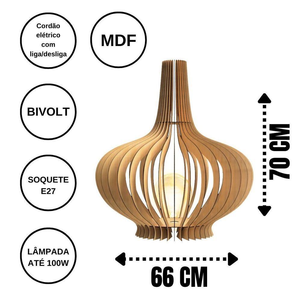 Luminária De Chão Oásis Mdf Cru - 4