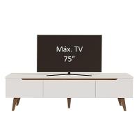 Rack Para TV Até 75 Polegadas Madesa Reims 2 Portas 1 Gaveta Branco - 3