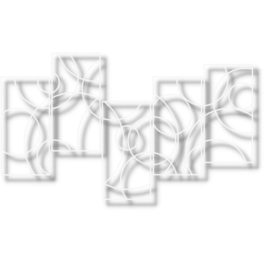 Quadro De Parede Molduras 5 Peças Em Mdf-branco - 1