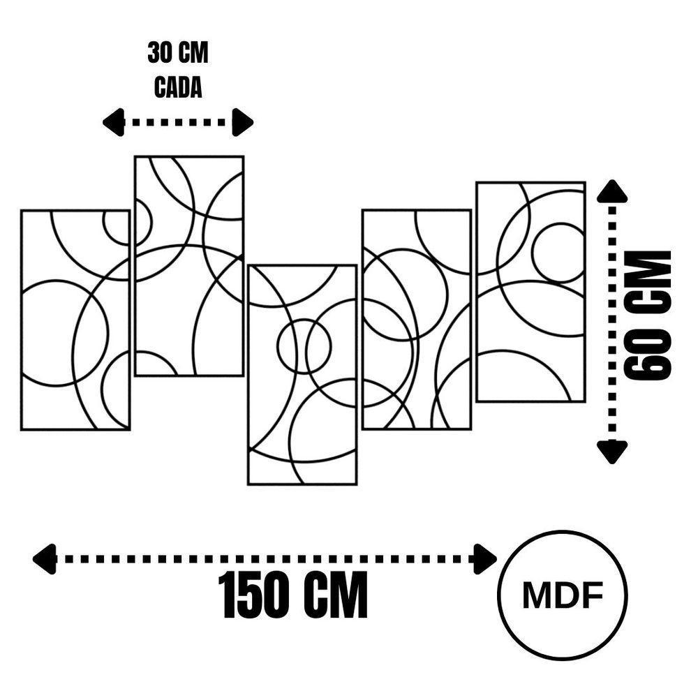 Quadro De Parede Molduras 5 Peças Em Mdf-branco - 3