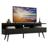 Rack para TV até 65" Madri com Pés de Madeira Preto Madesa - 1