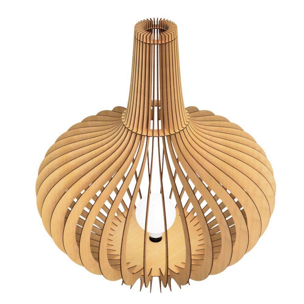 Luminária De Chão Jasmine Mdf Luminária Mdf Cru Tamanho 90x87cm - 1