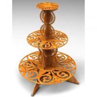 Bandeja De Bolo 3 Andares Com Detalhes Vazados Em Mdf - 2