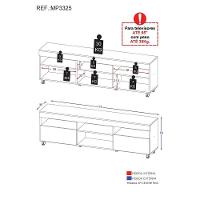 Rack Tv 65'' Com Rodízios E 2 Portas Paris Multimóveis Preto - 5