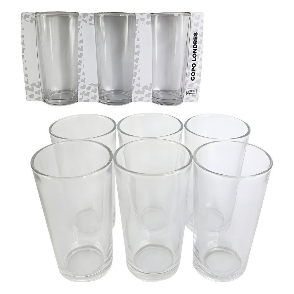 Conjunto De Copos Vidro Londres 240ml - Design Sofisticado - 3