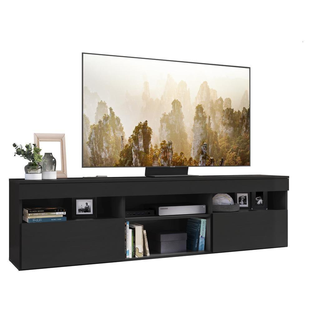 Rack Tv 65'' Com 2 Portas Paris Multimóveis Preto - 7