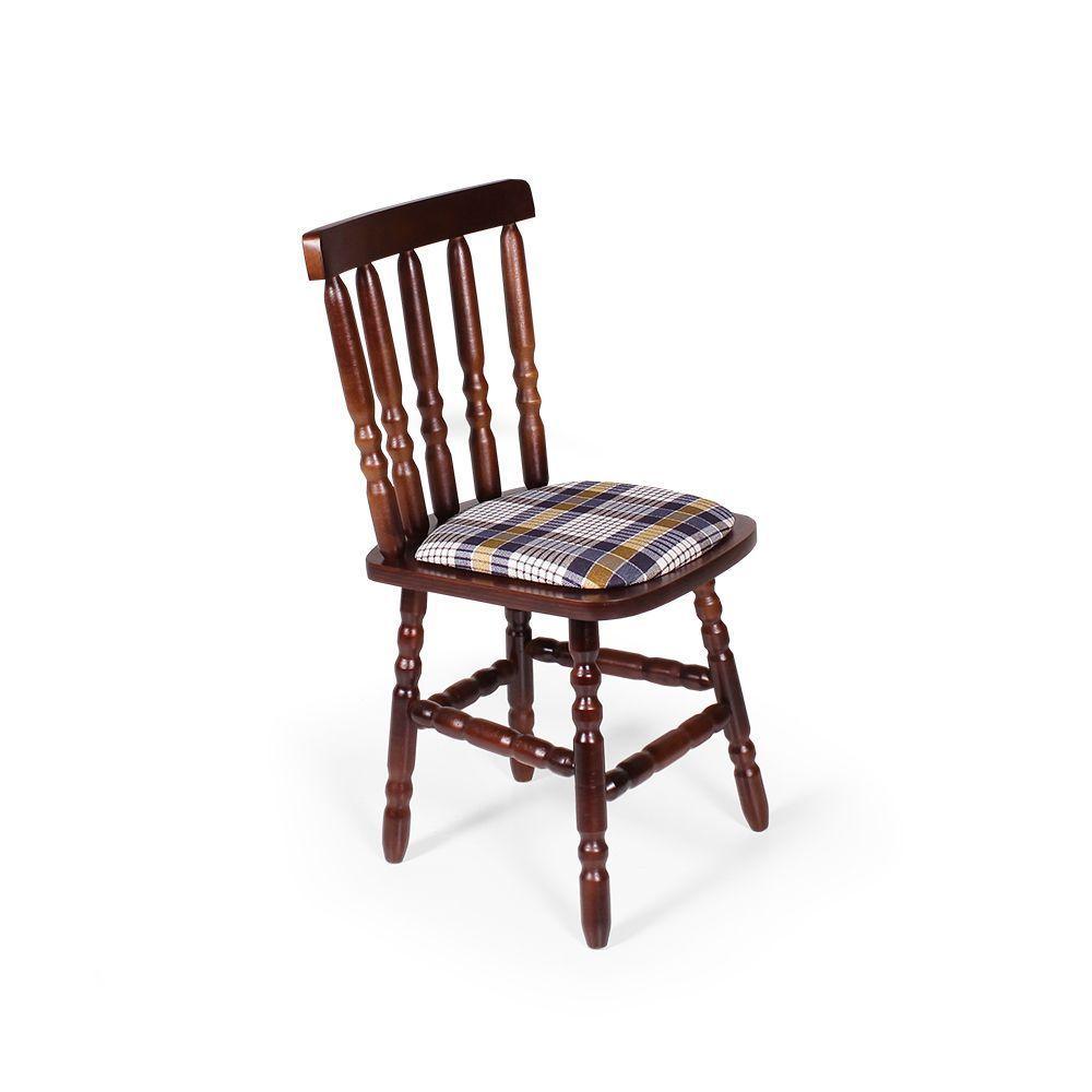 Cadeira De Jantar Em Madeira Maciça Estofada Mônaco - 1