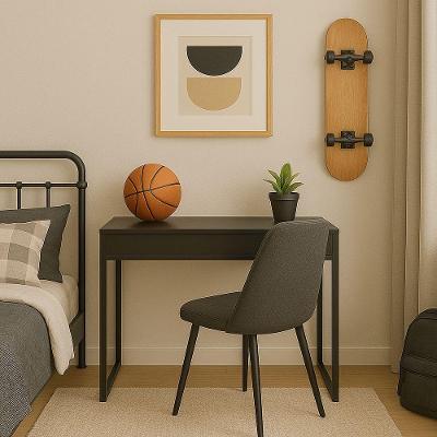 Workstation Slim Preto Mesa Home Office Com Tampo Articulado Oculta Monitor