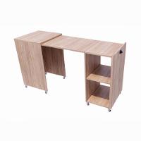 Mesa Retrátil Compacta Mdf 15mm Amadeirado Claro Home Office Estudo Otimiza Espaço - 1